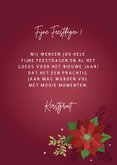 Kerstkaart 'joy' bloemen en planten in klassieke kleuren 3