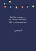 Kerstkaart - kat in wirwar van kerstlampjes 3