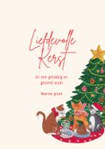  Kerstkaart katten gezellig in de woonkamer bij de kerstboom 3