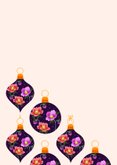 Kerstkaart kerstballen met bloemen 2