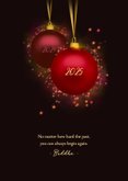 Kerstkaart kerstballen met glitter 2