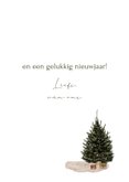 Kerstkaart kerstboom buiten kinderen sneeuw 3