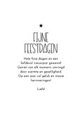 Kerstkaart leef lach geniet ster zwart wit typografisch 3