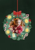 Kerstkaart liefdevolle feestdagen kerstkrans met foto 2