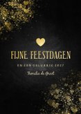 Kerstkaart liefdevolle foto in gouden hartvorm 3
