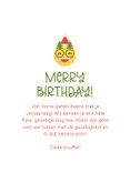 Kerstkaart merry birthday emoji met kerstbril 3