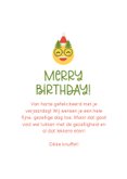 Kerstkaart merry birthday emoji met kerstbril 3