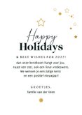 Kerstkaart merry christmas jaartal goud sterren 3