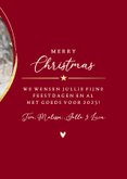 Kerstkaart 'Merry Christmas' met ronde foto 3