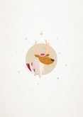 Kerstkaart met 2027 illustratie met lieve diertjes Achterkant