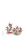 Kerstkaart met dieren en bakfiets 2