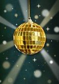 Kerstkaart met discobol stralende feestdagen! 2