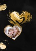 Kerstkaart met foto en geschilderd hart liefdevolle kerst 2
