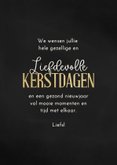 Kerstkaart met fotocollage 9 foto's zwart goud 3