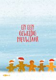 Kerstkaart met gingerbread-mannetjes 2