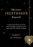 Kerstkaart met gouden kerstbal hartjes kus door brievenbus 3