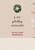 Kerstkaart met hondje en kerstkrans 3