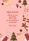 Kerstkaart met kerst illustraties en tekst hohoho 3