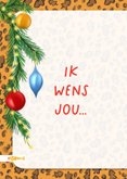 Kerstkaart met warme kerstjas en kersttakken 2