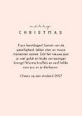 Kerstkaart minimalistische kersttakken oranje ballen 3