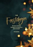 Kerstkaart modern kerststerren goud blauw 3