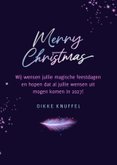 Kerstkaart neon holografisch kerstboom sterren foto 3