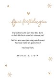 Kerstkaart romantisch met sneeuwvlokjes hartjes en foto 3