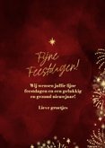 Kerstkaart rood 2027 met foto vuurwerk en sterren 3