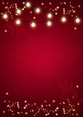 Kerstkaart rood lampjes goudlook foto confetti 2
