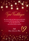 Kerstkaart rood lampjes goudlook foto confetti 3