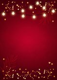 Kerstkaart rood lampjes goudlook foto confetti Achterkant