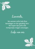 Kerstkaart roodborstje op een tak hulst 3