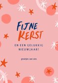 Kerstkaart sterren cirkels en slinger 3