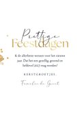 Kerstkaart stijlvol kerstknuffel goud hartjesconfetti 3