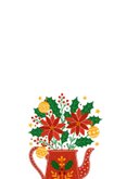 Kerstkaart theepot kerstbloemen 2