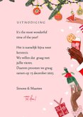 Kerstkaart uitnodiging kerstborrel handen en cocktails 3