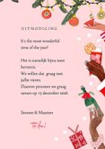Kerstkaart uitnodiging kerstborrel handen en cocktails 3
