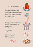 Kerstkaart uitnodiging kerstborrel kerst doodles 3