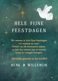 Kerstkaart vrede en liefde met vredesduif en foto in hartje 3