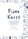 Kerstkaart vrolijke blauwe tekeningen fijne kerst 3