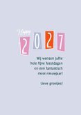 Kerstkaart vuurwerk happy 2027 retro 3