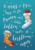 Kerstkaart warme sokken pyjamadag 3