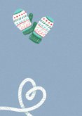 Kerstkaart winterse wanten met hart 2