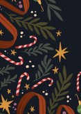 Kerstkaart zuurstokjes en takken vierkant. 2