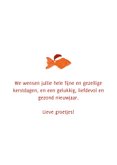 Kerstkaartje Christmas fishes met drie visjes met kerstmuts 3