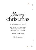 Kerstkaartje gouden strik en sterren Merry Christmas 3