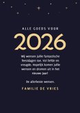 Kerstkaartje jaar van het paard 2026 donker blauw 3