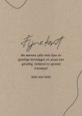 Kerstkaartje kraftlook foto en zwarte typografie en lijntjes 3