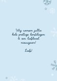 Kerstkaartje met foto en sneeuwvlokjes lichtblauw winter 3