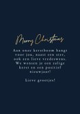 Kerstkaartje minimalistisch fotocollage donkerblauw goud 3